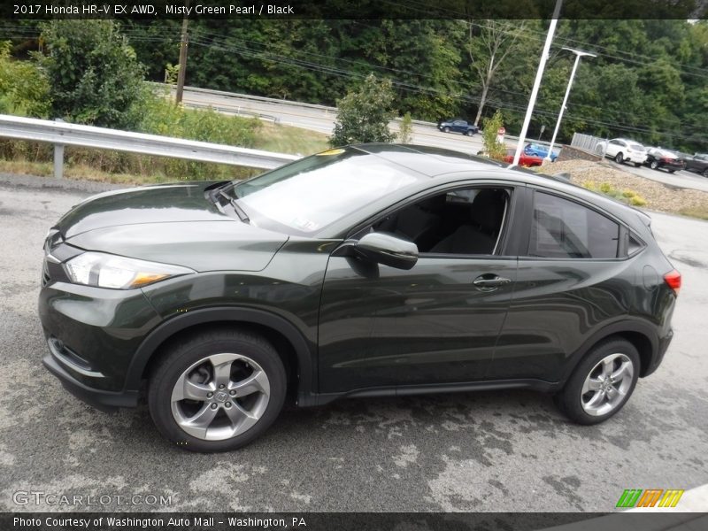 Misty Green Pearl / Black 2017 Honda HR-V EX AWD