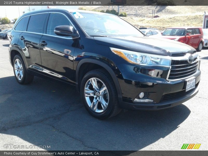 Midnight Black Metallic / Black 2016 Toyota Highlander Limited