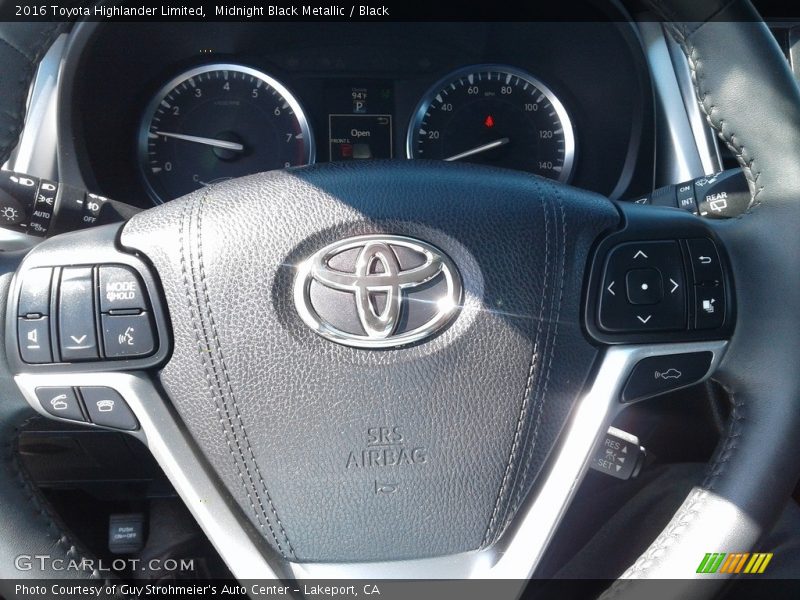 Midnight Black Metallic / Black 2016 Toyota Highlander Limited