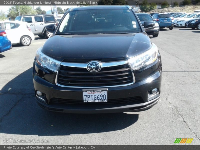 Midnight Black Metallic / Black 2016 Toyota Highlander Limited