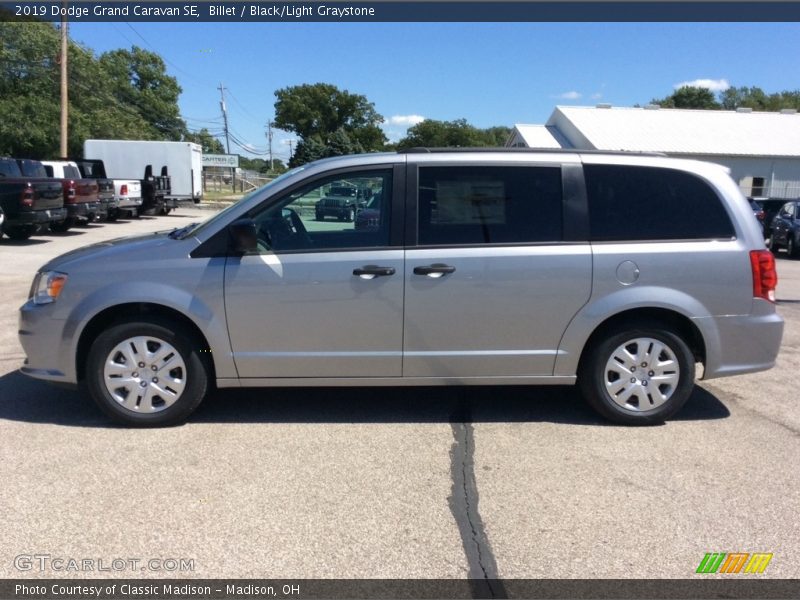 Billet / Black/Light Graystone 2019 Dodge Grand Caravan SE