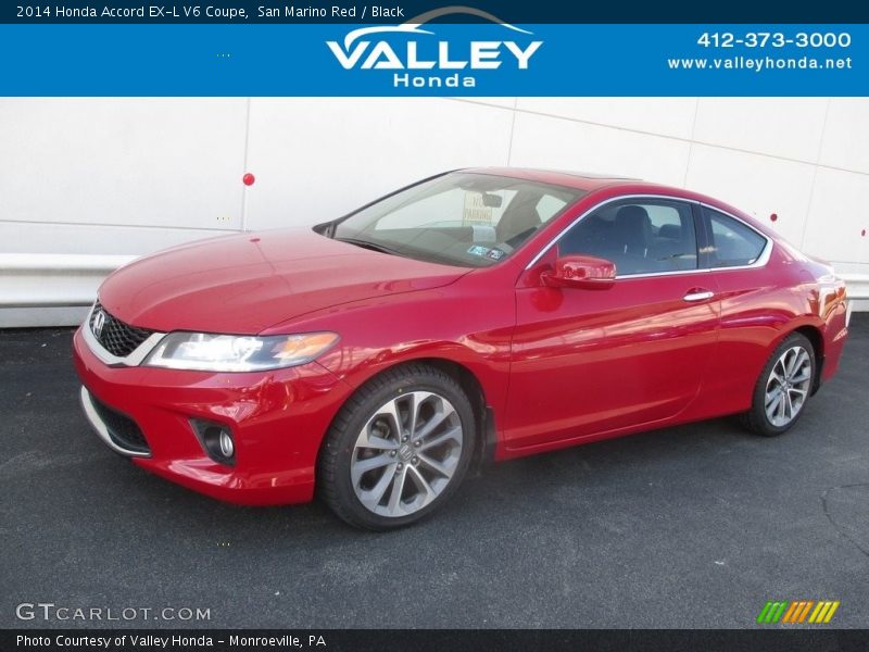 San Marino Red / Black 2014 Honda Accord EX-L V6 Coupe