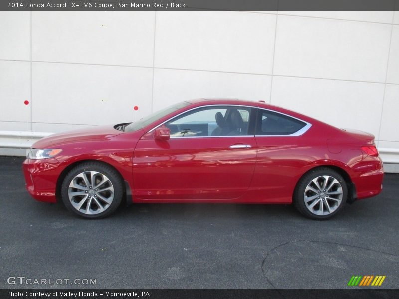 San Marino Red / Black 2014 Honda Accord EX-L V6 Coupe