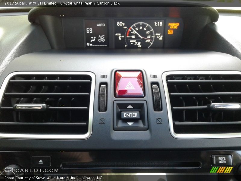 Crystal White Pearl / Carbon Black 2017 Subaru WRX STI Limited