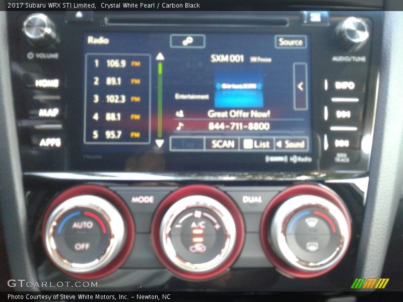 Crystal White Pearl / Carbon Black 2017 Subaru WRX STI Limited