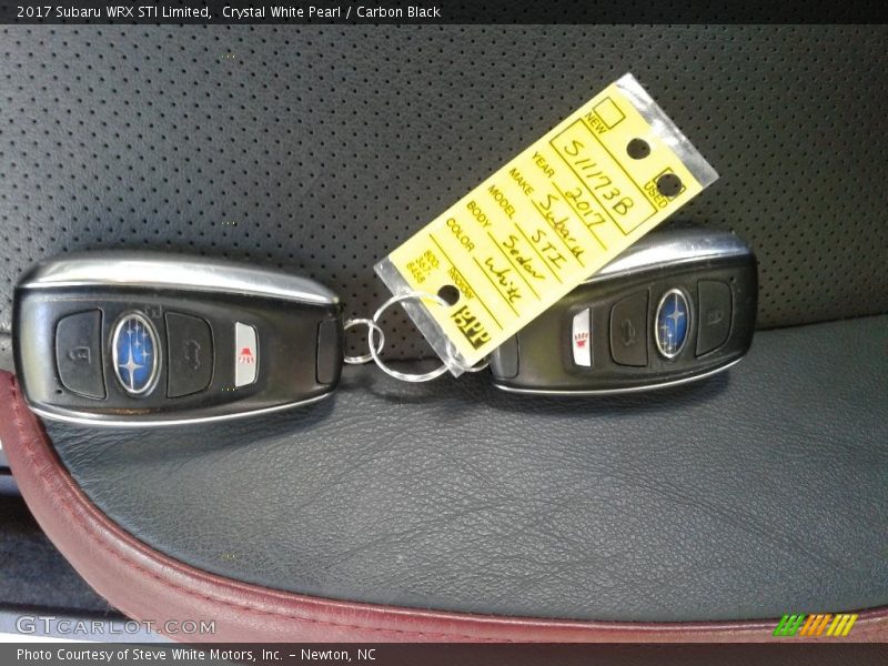 Crystal White Pearl / Carbon Black 2017 Subaru WRX STI Limited