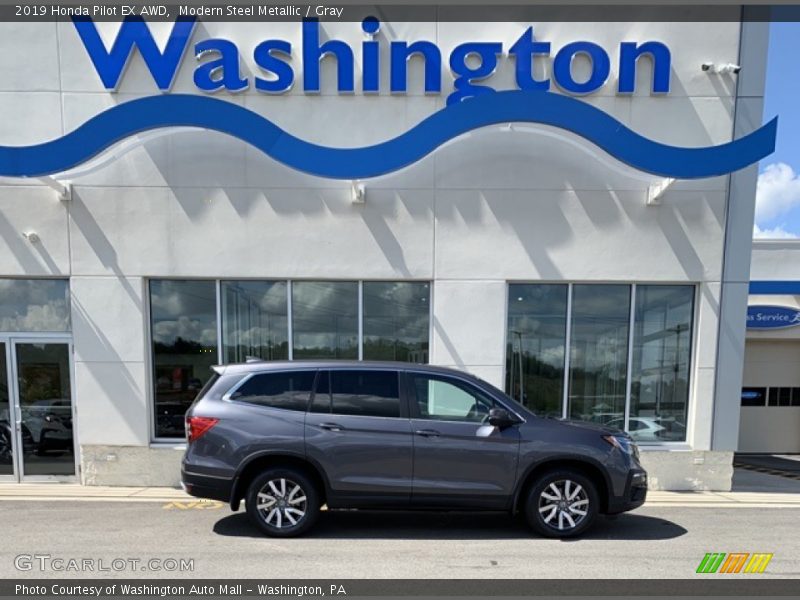 Modern Steel Metallic / Gray 2019 Honda Pilot EX AWD