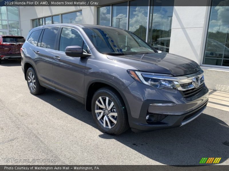 Modern Steel Metallic / Gray 2019 Honda Pilot EX AWD