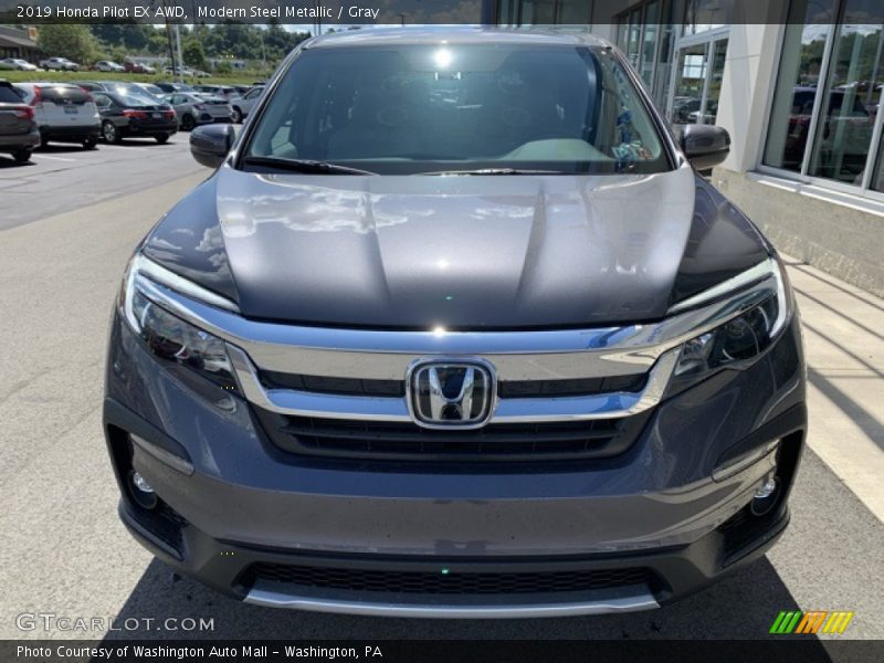 Modern Steel Metallic / Gray 2019 Honda Pilot EX AWD