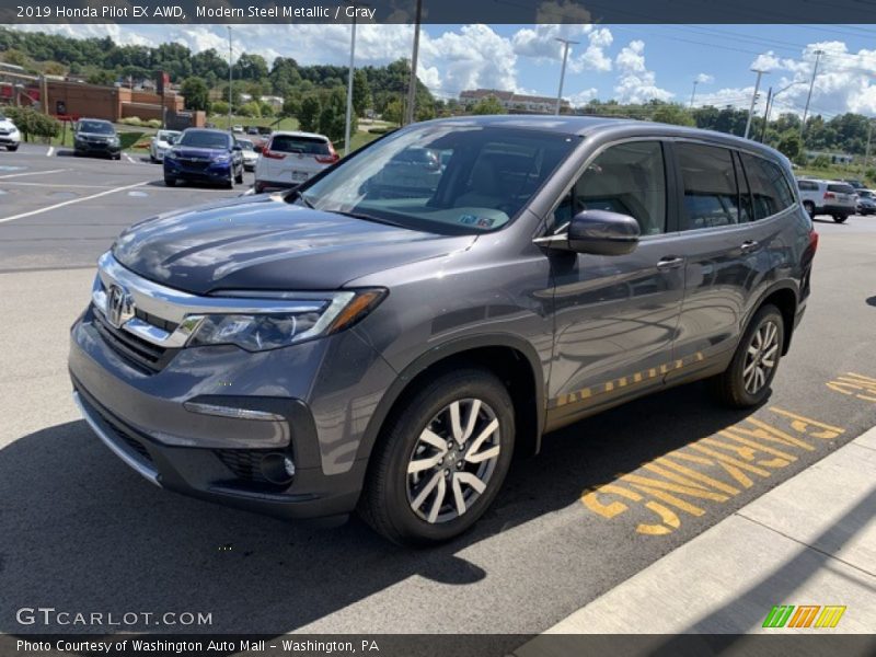 Modern Steel Metallic / Gray 2019 Honda Pilot EX AWD