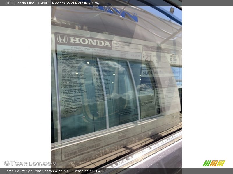 Modern Steel Metallic / Gray 2019 Honda Pilot EX AWD