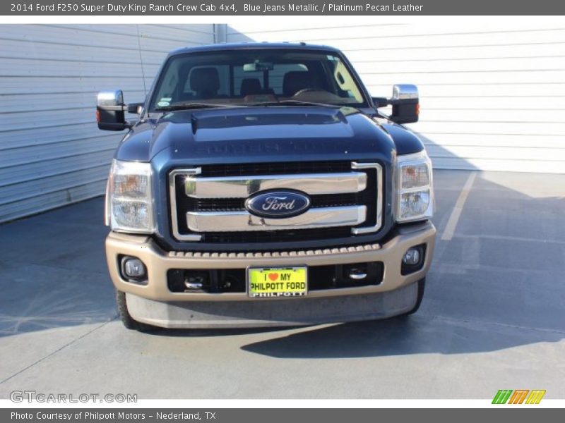 Blue Jeans Metallic / Platinum Pecan Leather 2014 Ford F250 Super Duty King Ranch Crew Cab 4x4