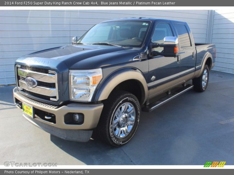 Blue Jeans Metallic / Platinum Pecan Leather 2014 Ford F250 Super Duty King Ranch Crew Cab 4x4