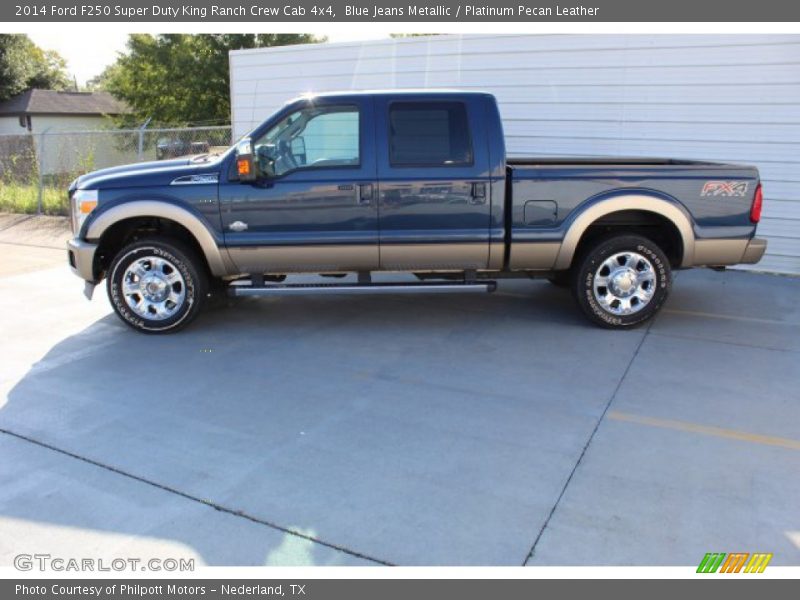 Blue Jeans Metallic / Platinum Pecan Leather 2014 Ford F250 Super Duty King Ranch Crew Cab 4x4