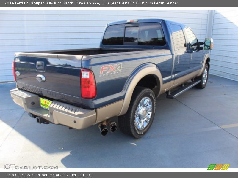 Blue Jeans Metallic / Platinum Pecan Leather 2014 Ford F250 Super Duty King Ranch Crew Cab 4x4