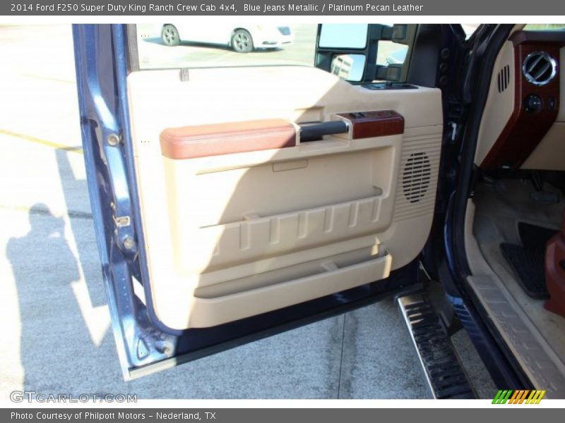 Blue Jeans Metallic / Platinum Pecan Leather 2014 Ford F250 Super Duty King Ranch Crew Cab 4x4