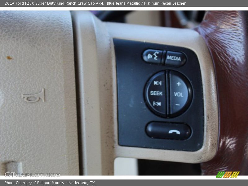 Blue Jeans Metallic / Platinum Pecan Leather 2014 Ford F250 Super Duty King Ranch Crew Cab 4x4