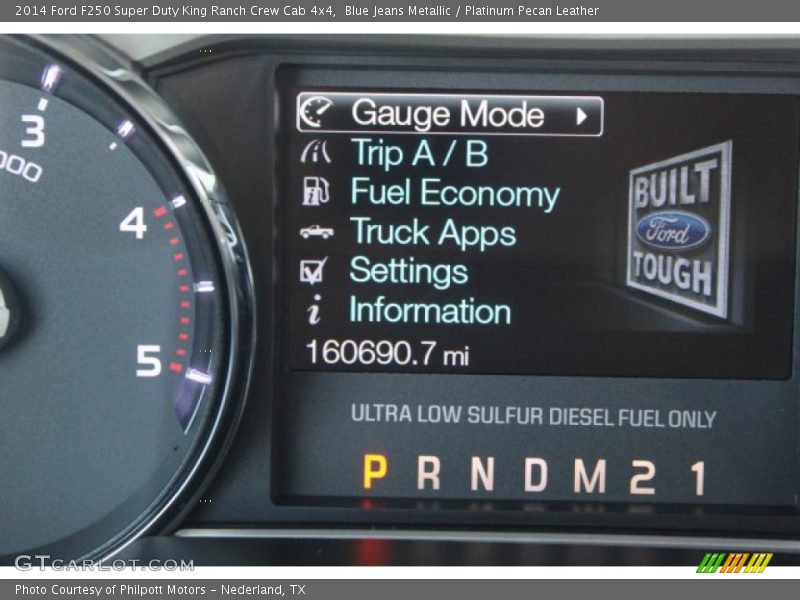 Blue Jeans Metallic / Platinum Pecan Leather 2014 Ford F250 Super Duty King Ranch Crew Cab 4x4