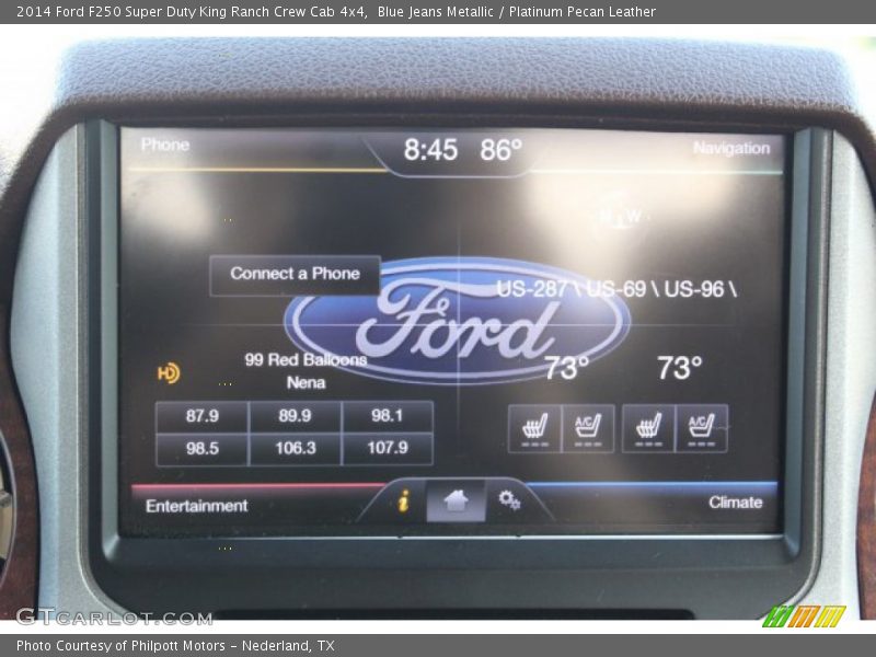 Blue Jeans Metallic / Platinum Pecan Leather 2014 Ford F250 Super Duty King Ranch Crew Cab 4x4