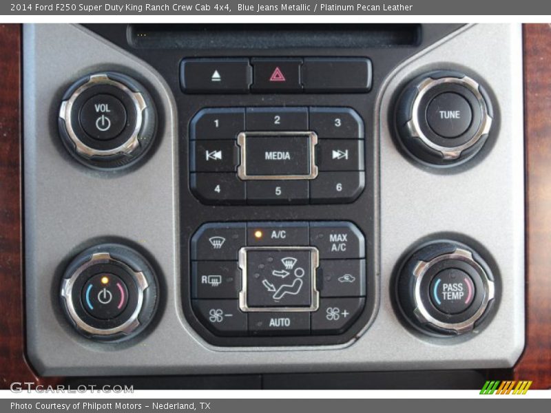 Blue Jeans Metallic / Platinum Pecan Leather 2014 Ford F250 Super Duty King Ranch Crew Cab 4x4