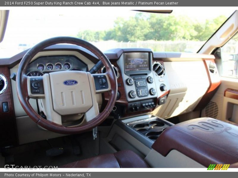 Blue Jeans Metallic / Platinum Pecan Leather 2014 Ford F250 Super Duty King Ranch Crew Cab 4x4