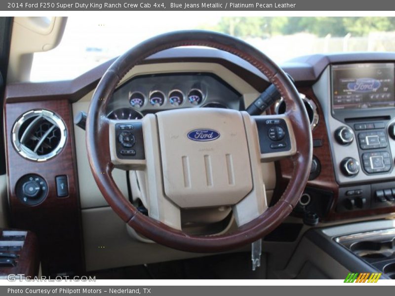 Blue Jeans Metallic / Platinum Pecan Leather 2014 Ford F250 Super Duty King Ranch Crew Cab 4x4