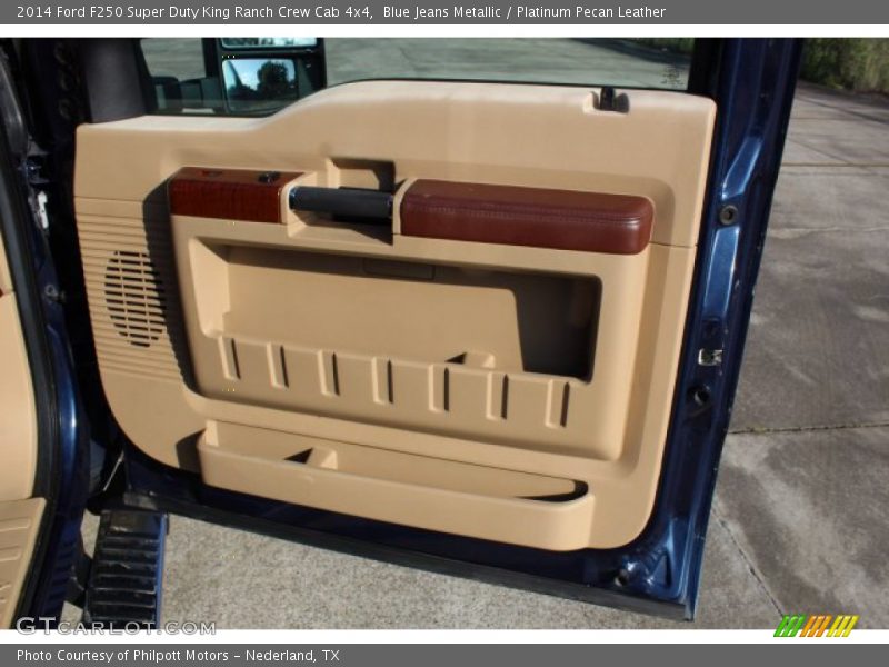 Blue Jeans Metallic / Platinum Pecan Leather 2014 Ford F250 Super Duty King Ranch Crew Cab 4x4