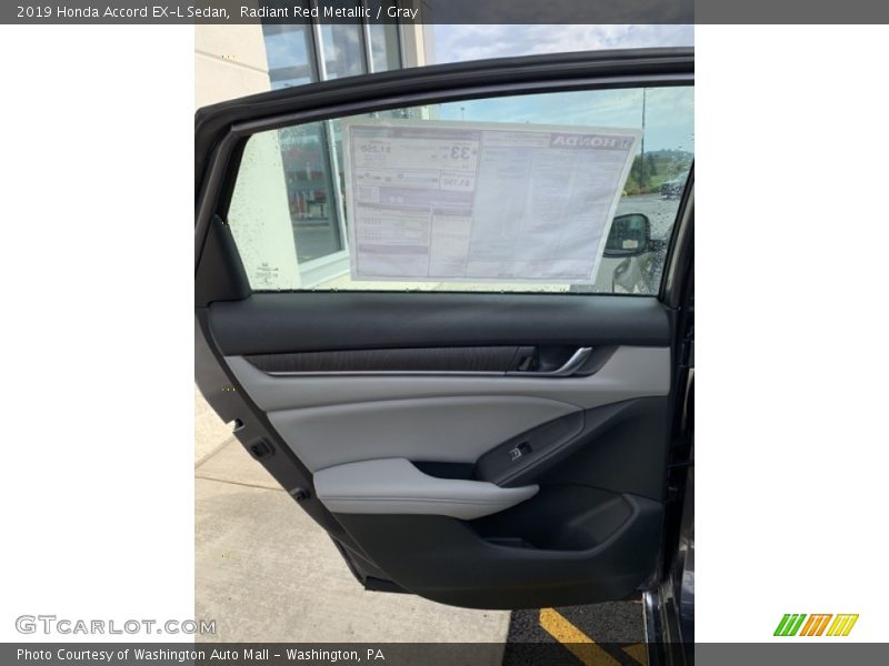 Radiant Red Metallic / Gray 2019 Honda Accord EX-L Sedan