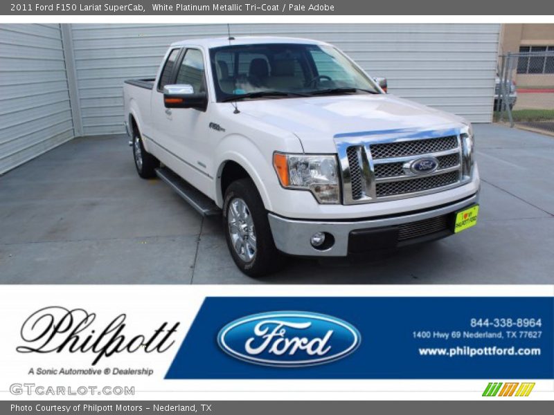 White Platinum Metallic Tri-Coat / Pale Adobe 2011 Ford F150 Lariat SuperCab