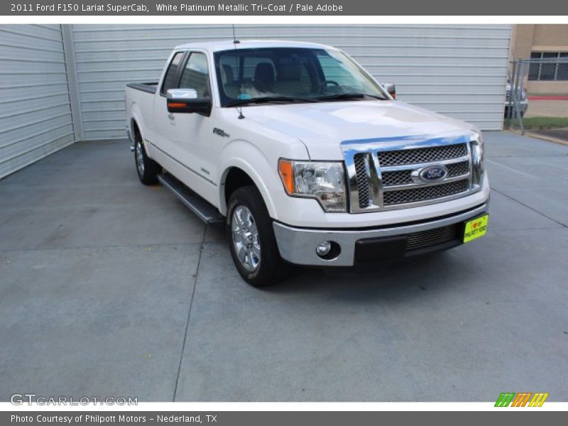 White Platinum Metallic Tri-Coat / Pale Adobe 2011 Ford F150 Lariat SuperCab