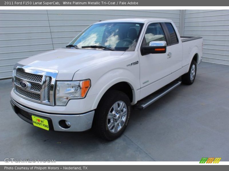 White Platinum Metallic Tri-Coat / Pale Adobe 2011 Ford F150 Lariat SuperCab