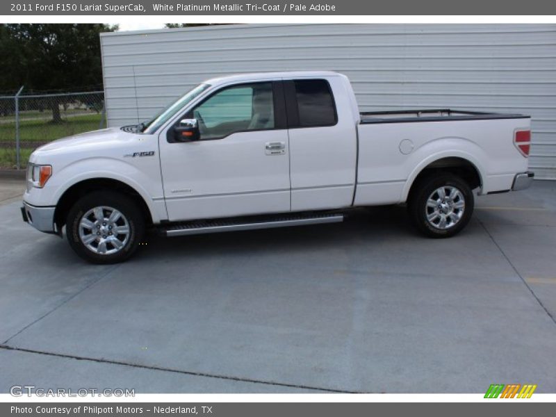 White Platinum Metallic Tri-Coat / Pale Adobe 2011 Ford F150 Lariat SuperCab