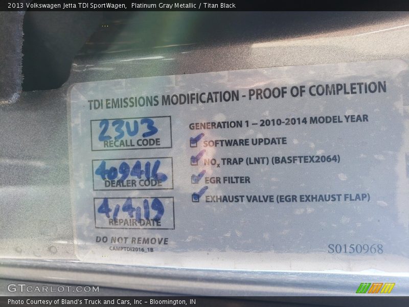 Platinum Gray Metallic / Titan Black 2013 Volkswagen Jetta TDI SportWagen