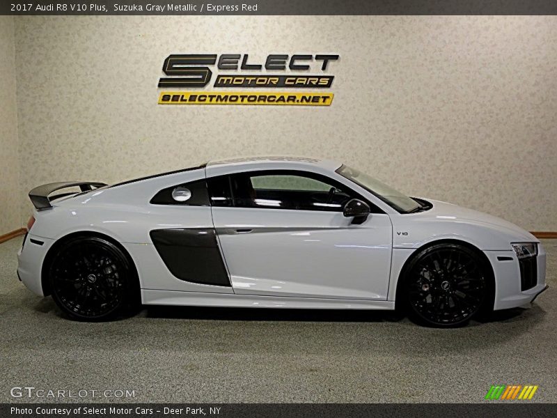Suzuka Gray Metallic / Express Red 2017 Audi R8 V10 Plus