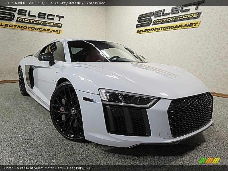 Suzuka Gray Metallic / Express Red 2017 Audi R8 V10 Plus