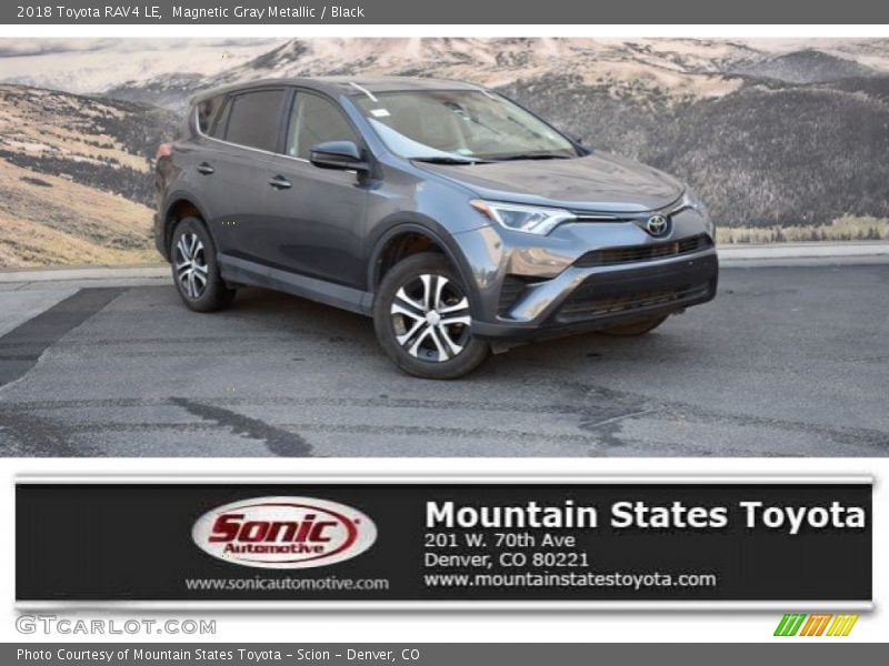 Magnetic Gray Metallic / Black 2018 Toyota RAV4 LE