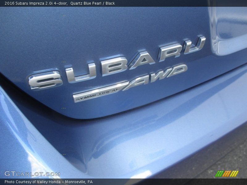 Quartz Blue Pearl / Black 2016 Subaru Impreza 2.0i 4-door