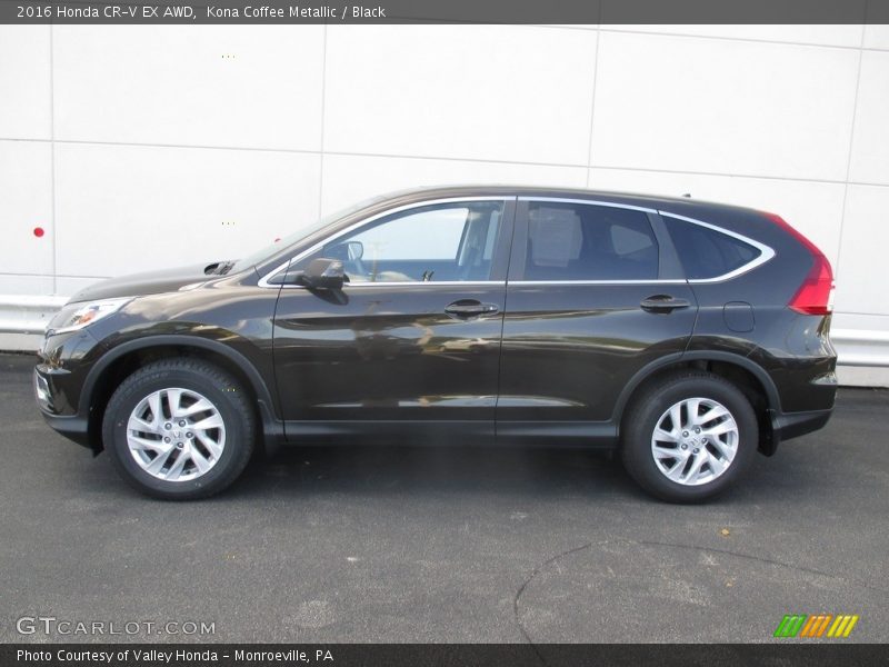 Kona Coffee Metallic / Black 2016 Honda CR-V EX AWD