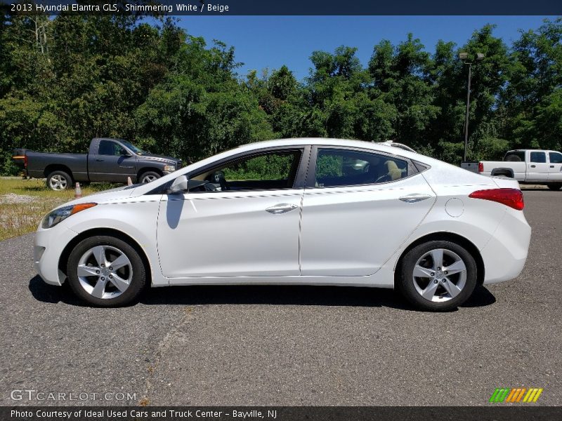 Shimmering White / Beige 2013 Hyundai Elantra GLS