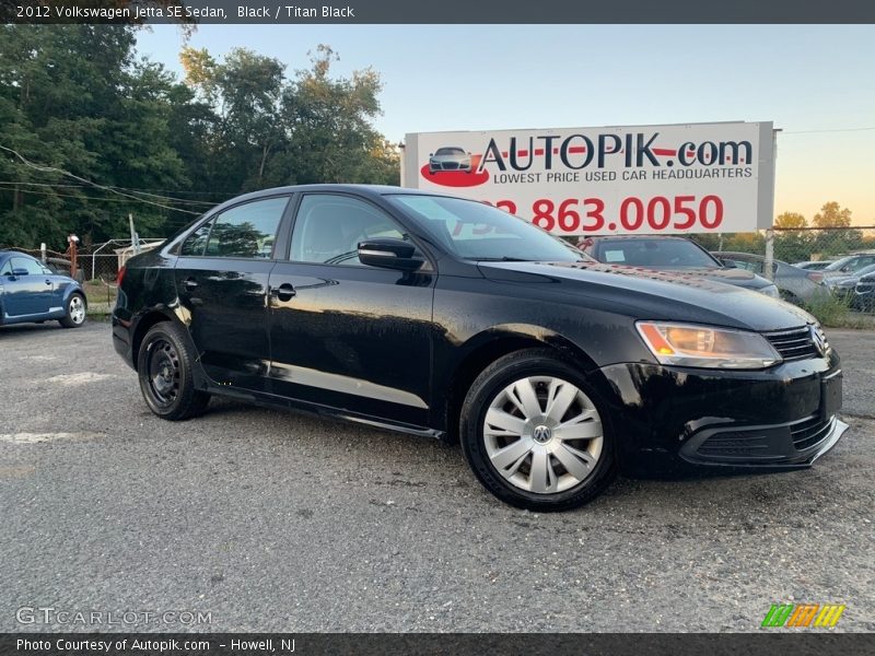 Black / Titan Black 2012 Volkswagen Jetta SE Sedan