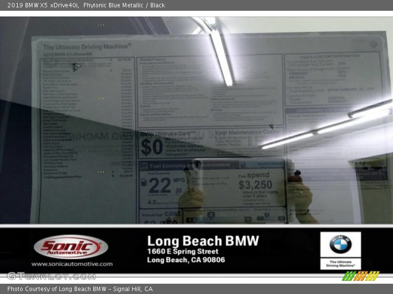 Phytonic Blue Metallic / Black 2019 BMW X5 xDrive40i