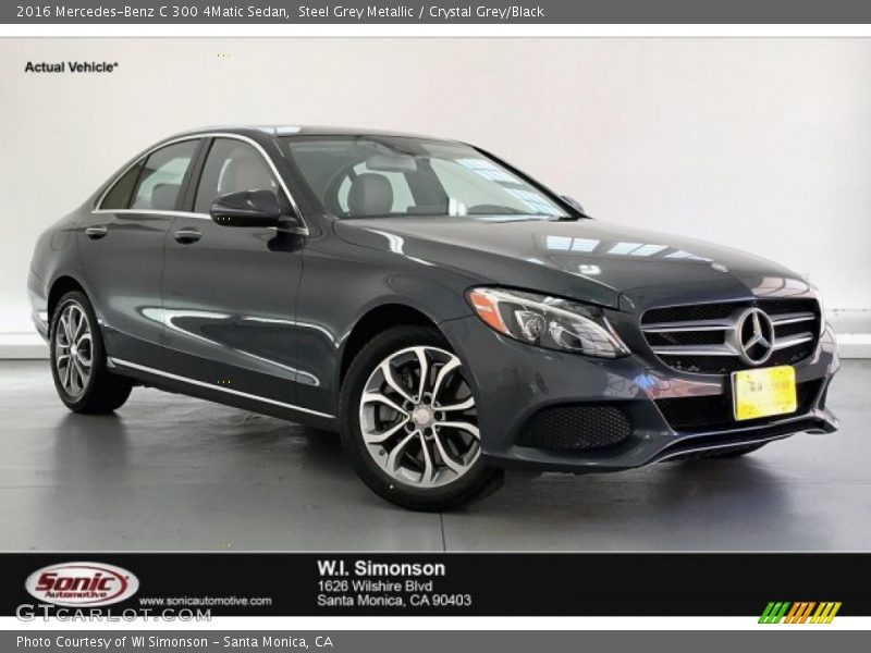 Steel Grey Metallic / Crystal Grey/Black 2016 Mercedes-Benz C 300 4Matic Sedan