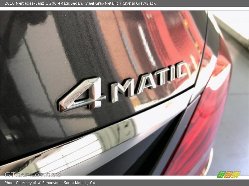 Steel Grey Metallic / Crystal Grey/Black 2016 Mercedes-Benz C 300 4Matic Sedan