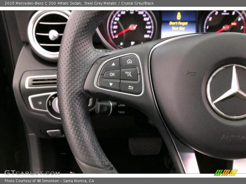 Steel Grey Metallic / Crystal Grey/Black 2016 Mercedes-Benz C 300 4Matic Sedan