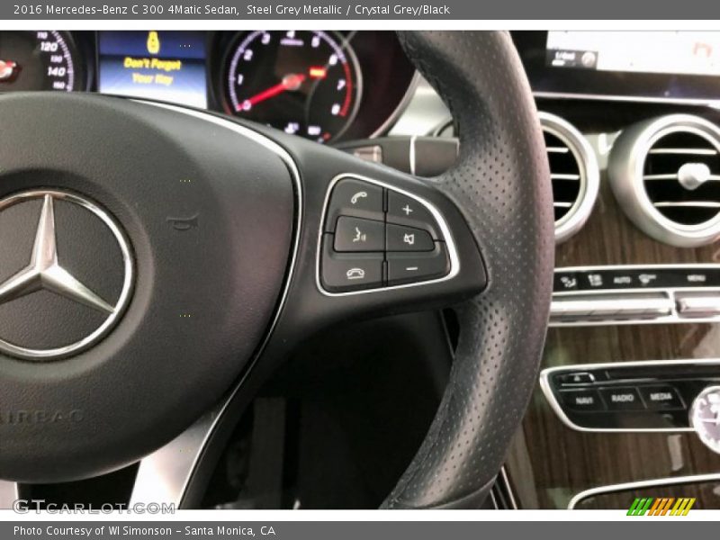 Steel Grey Metallic / Crystal Grey/Black 2016 Mercedes-Benz C 300 4Matic Sedan