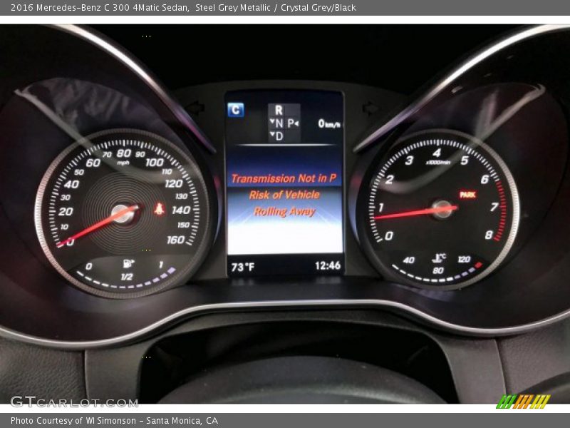 Steel Grey Metallic / Crystal Grey/Black 2016 Mercedes-Benz C 300 4Matic Sedan