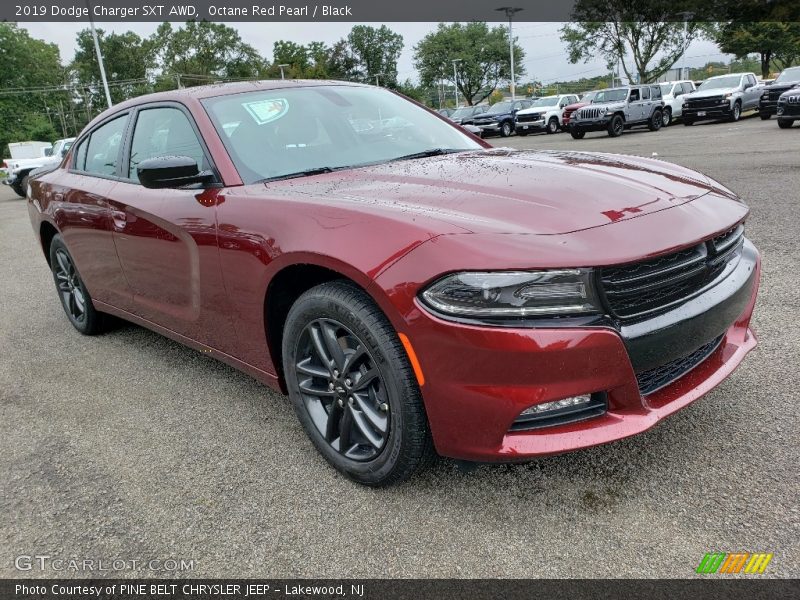 Octane Red Pearl / Black 2019 Dodge Charger SXT AWD