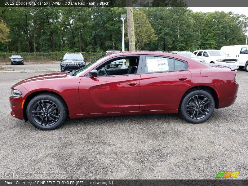 Octane Red Pearl / Black 2019 Dodge Charger SXT AWD