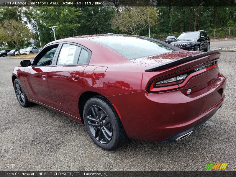 Octane Red Pearl / Black 2019 Dodge Charger SXT AWD