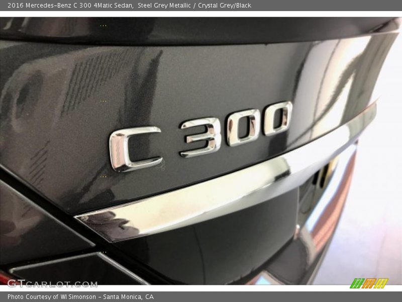 Steel Grey Metallic / Crystal Grey/Black 2016 Mercedes-Benz C 300 4Matic Sedan